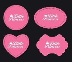 Little Princess Label Set Vector Illustration