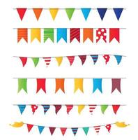 Party Flags Set Vector Illustration