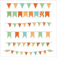 Party Flags Set Vector Illustration