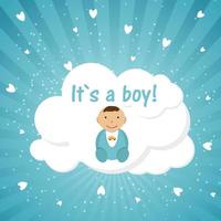 Vector Illustration for Newborn Boy