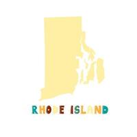 colección usa. Mapa de Rhode Island - silueta amarilla vector