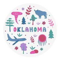 colección usa. ilustración vectorial del tema de oklahoma. símbolos de estado vector