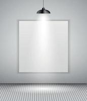 Background with Lighting Lamp and Frame. Empty Space for Your Text or Object vector