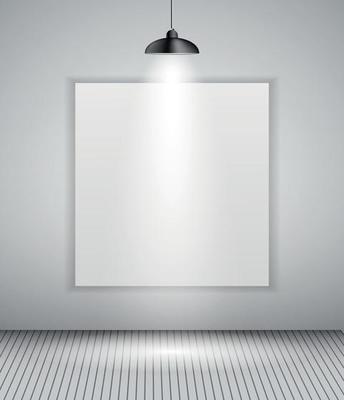 Background with Lighting Lamp and Frame. Empty Space for Your Text or Object