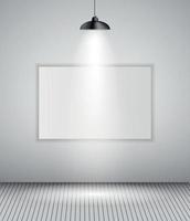 Background with Lighting Lamp and Frame. Empty Space for Your Text or Object vector