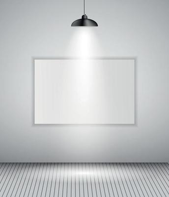 Background with Lighting Lamp and Frame. Empty Space for Your Text or Object