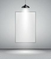 Background with Lighting Lamp and Frame. Empty Space for Your Text or Object vector