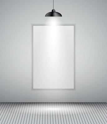 Background with Lighting Lamp and Frame. Empty Space for Your Text or Object