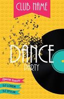 Vertical Dance Party Flyer Background with Place for Your Text. Vector Illustration.
