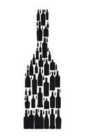 Vector Illustration of Silhouette Alcohol Bottle