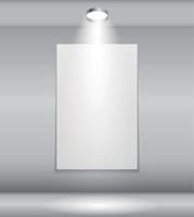 Background with Lighting Lamp and Frame. Empty Space for Your Text or Object vector