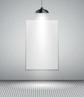 Background with Lighting Lamp and Frame. Empty Space for Your Text or Object vector