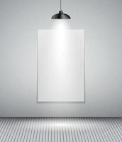 Background with Lighting Lamp and Frame. Empty Space for Your Text or Object vector