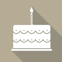 Birthday Cake Flat Web Icon Vector Illustration