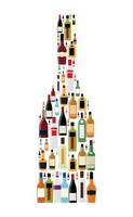 Vector Illustration of Silhouette Alcohol Bottle