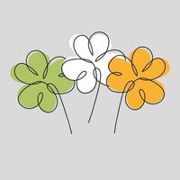 Three clovers painted in the color of ireland. St patrick day print vector