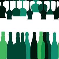 Vector Illustration of Silhouette Alcohol Bottle Seamless Pattern Background