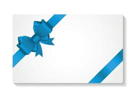 Gift Card with Bow and Ribbon Vector Illustration