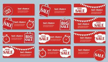 Sale Banner Set with Place for Your Text. Vector Illustration