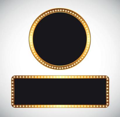 Gold Frame Template Vector Illustration