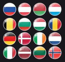 Round Flag Icon Vector Illustration