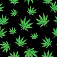 Ilustración de vector de fondo abstracto de patrones sin fisuras de cannabis