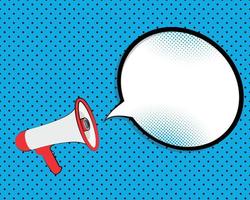 Megaphone with speech bubble. Vector Illustration