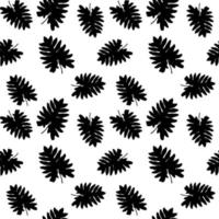 Silhouette of leaf Trees on White Background. Seamless pattern. Vector Illustration