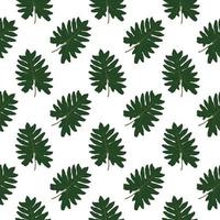 Silhouette of leaf Trees on White Background. Seamless pattern. Vector Illustration