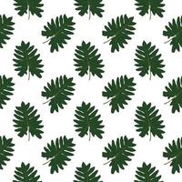 Silhouette of leaf Trees on White Background. Seamless pattern. Vector Illustration