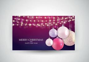 Ilustración de vector de plantilla de tarjeta de feliz Navidad