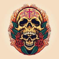 Sugar Skull Dia De Los Muertos MexicanTattoo Illustrations