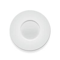 Empty white round plate on whte background for your design. Vector Illustration
