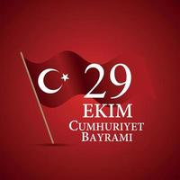 29 Ekim Cumhuriyet Bayraminiz. Translation. 29 october Republic Day Turkey. Vector Illustration