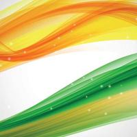 Abstract Green and Orange Wave on White Background. Vector Illustration