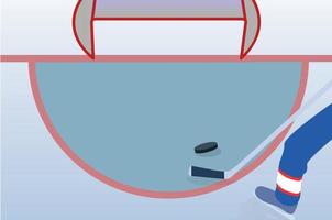 Ice Hockey Player with Stick and Puck. Vector Illustration.