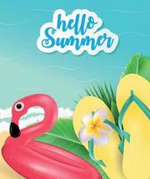 Summer Time Background. Sunny Beach Vector Illustration