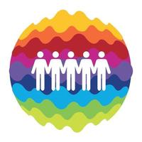 Social Network Rainbow Color Icon for Mobile Applications and Web vector