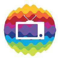 TV Rainbow Color Icon for Mobile Applications and Web vector