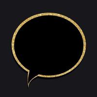 Speech Bubble Gold Glossy Background Vector Illustration