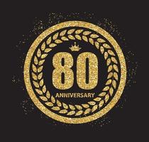 Template Logo 80 Years Anniversary Vector Illustration