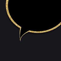 Speech Bubble Gold Glossy Background Vector Illustration