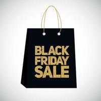 Black Friday Sale Label Bag Vector Illustration