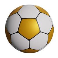 Balón de fútbol dorado realista aislado sobre un fondo blanco. foto