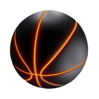 Realistic black basketball isolated on white background photo