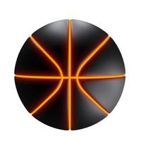 Realistic black basketball isolated on white background photo