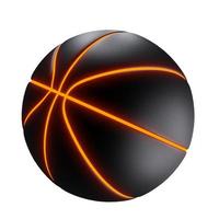 Realistic black basketball isolated on white background photo