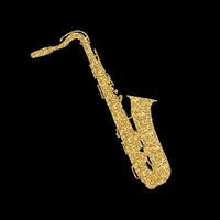 saxofón instrumento musical que toca la dirección de música jazz. ilustración vectorial. vector