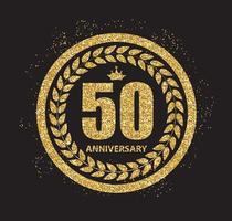 plantilla logo 50 años aniversario vector illustration