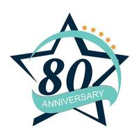 plantilla logo 80 aniversario vector illustration